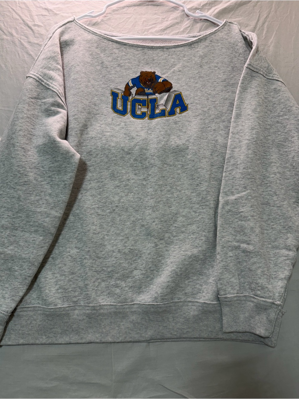 Hollister Light Gray Crewneck Sweatshirt with Blue & Gold UCLA Logo
